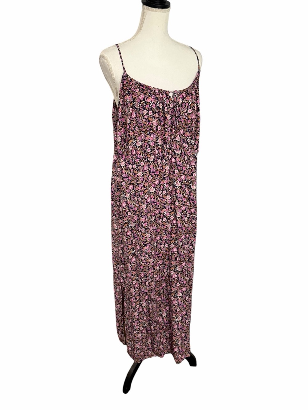 Old Navy Pink and Black Floral Maxi Dress Skirt - Picture 3 of 8